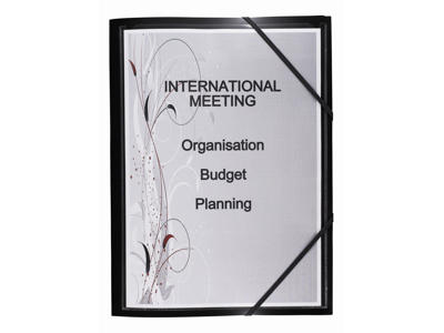 Elastikmappe A4+ plast sort