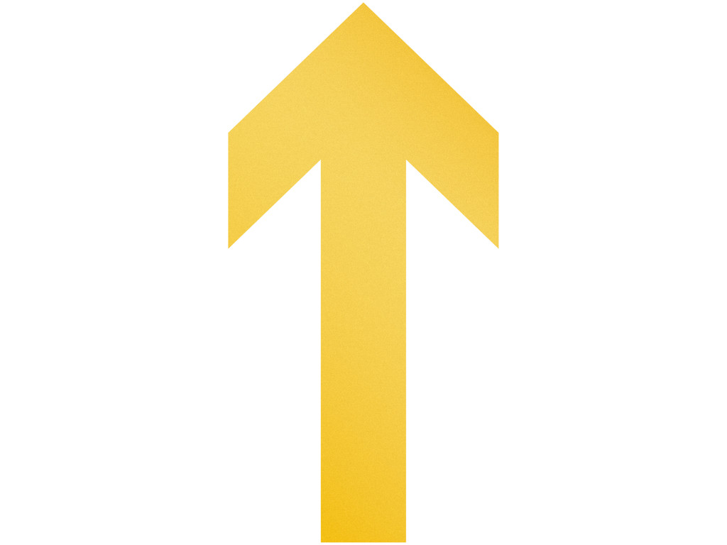 Gulvmarkering pil gul aftagelig 205mm 10 stk