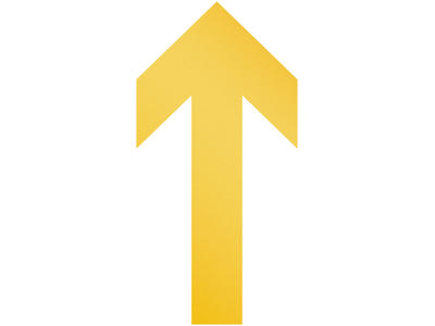 Gulvmarkering pil gul aftagelig 205mm 10 stk