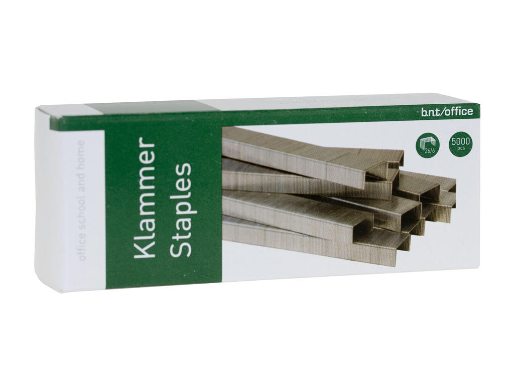 Hæfteklamme 26/6 BNT/Office 1000 stk.