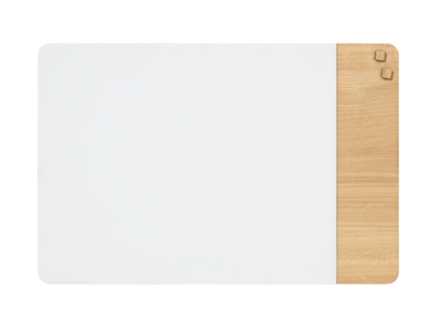 Magnetisk glastavle Naga | 60 x 80 cm | Mat glas hvid med egefiner