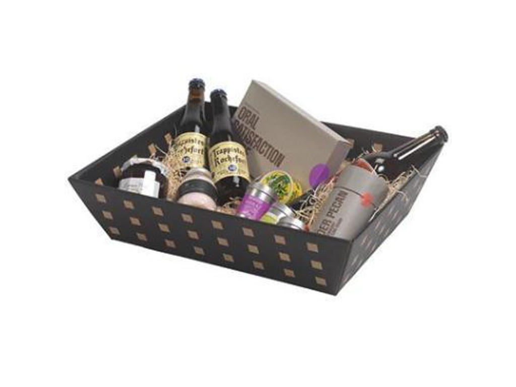 Gavekurv 44,5x34,5x11,5 cm sort m/brun tern