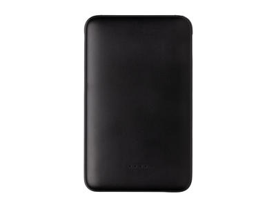 5.000 mAh lomme powerbank med integrerede kabler., sort