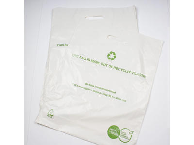 Bærepose 400x450/50 mm hvid 45 my 250 stk RECYCLED