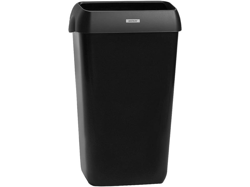 Affaldskurv Katrin 92261 25 l til væg sort 