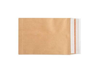 Forsendelsesposer 380x480x80mm med genluk 135g brun papir 