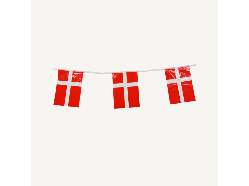 Flagguirlande Dannebrog plast 4 m
