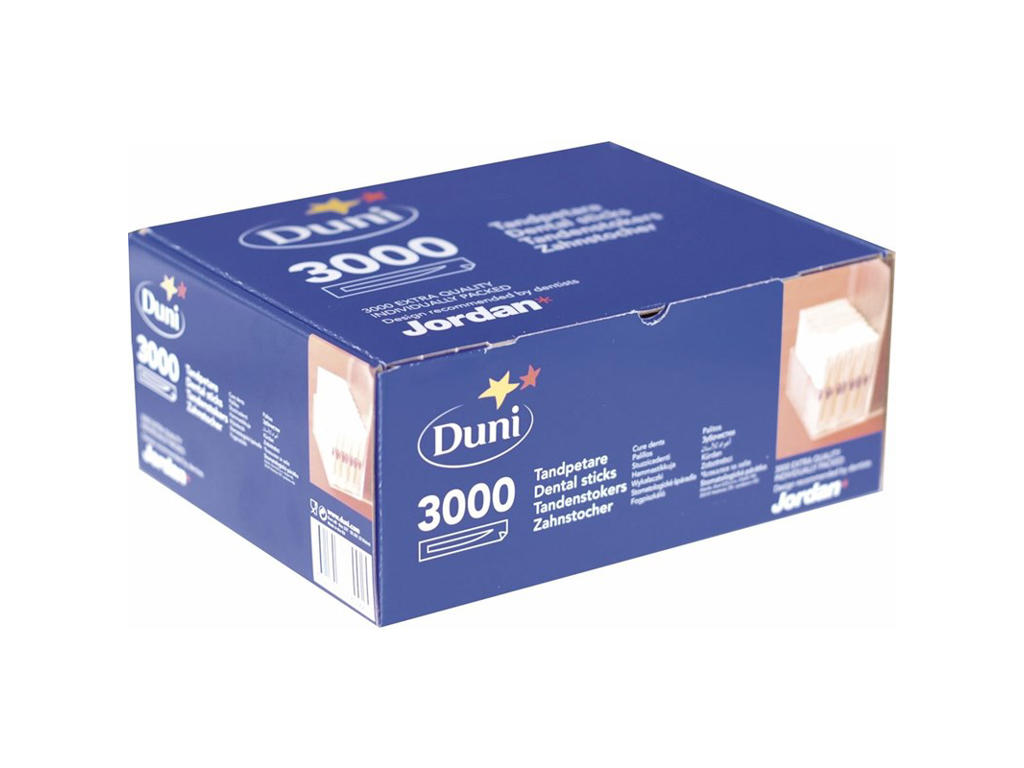 Tandstikker | Jordan | træ | enkelt-indpakket | 3000 stk