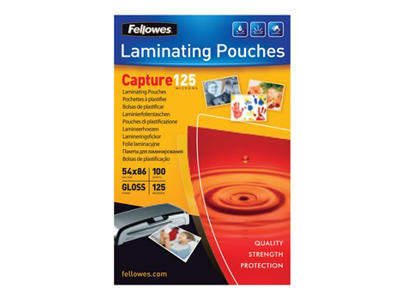 Lamineringslomme 54x86 mm 125 mic 100 stk