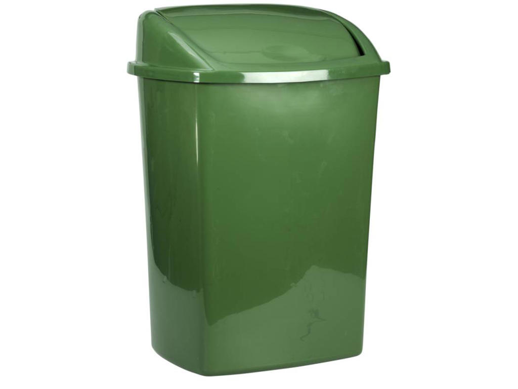 Affaldsspand 50 liter grøn plast m/svinglåg
