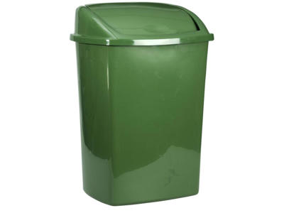 Affaldsspand 50 liter grøn plast m/svinglåg