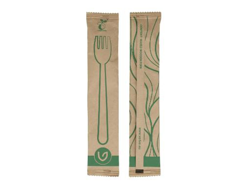 Gaffel træ voksbehandlet enkeltindpakket 16 cm 100 stk