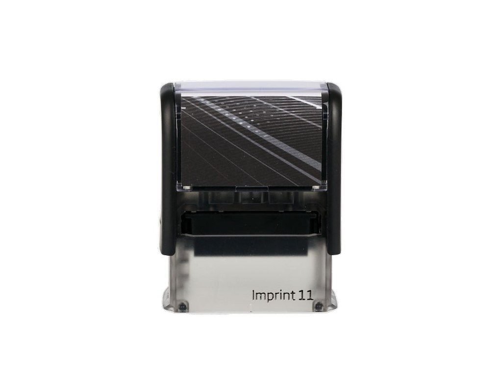 Stempel Imprint 11 med rød tekst SCANNET