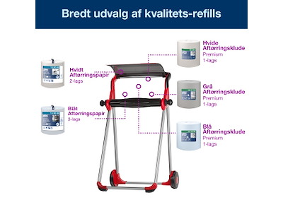 Gulvstativ Tork W1 652008 sort/rød - Kræver Tork Dispenser aftale