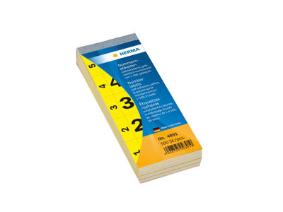 Herma pakkekontrol 28x56mm 2-delt gul 500 stk