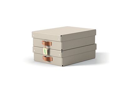 Opbevaringskasse Leitz Puro medium lav beige 2 stk