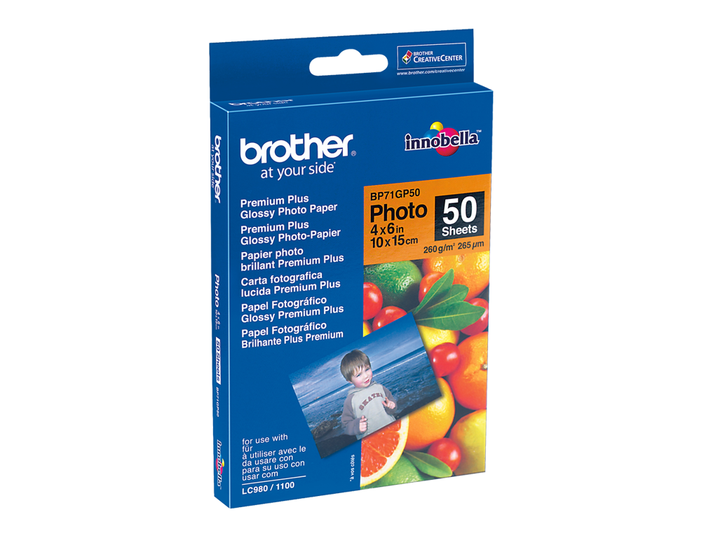 Fotopapir Brother 10x15cm glossy inkjet 260g 50 ark