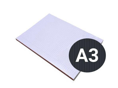 Blok A3 linjeret hvid uden huller