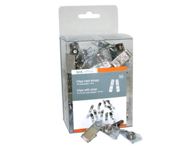 Clips til navneskilte m/strop