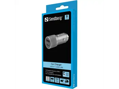 Sandberg Car Charger 48 W, 1 x USB-A 1 x USB-C