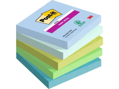 Post-it Super Sticky 76x76mm Oasis ass 5 stk (654)