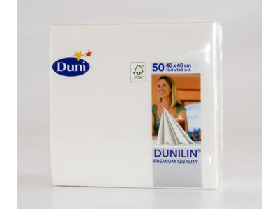 Servietter 40x40 cm Dunilin hvid 45 stk
