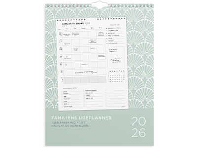 Familiekalender Ugeplan m. lister 2026