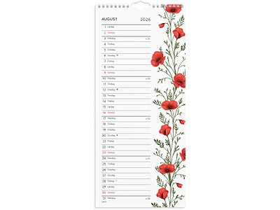 Vægkalender Blomster 2026