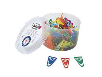 Clips plast 35 mm Laurel ass. farver ca. 200 stk.