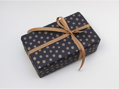 Gavepapir | Spoton | mørkeblå/guld | 38 cm x 154m