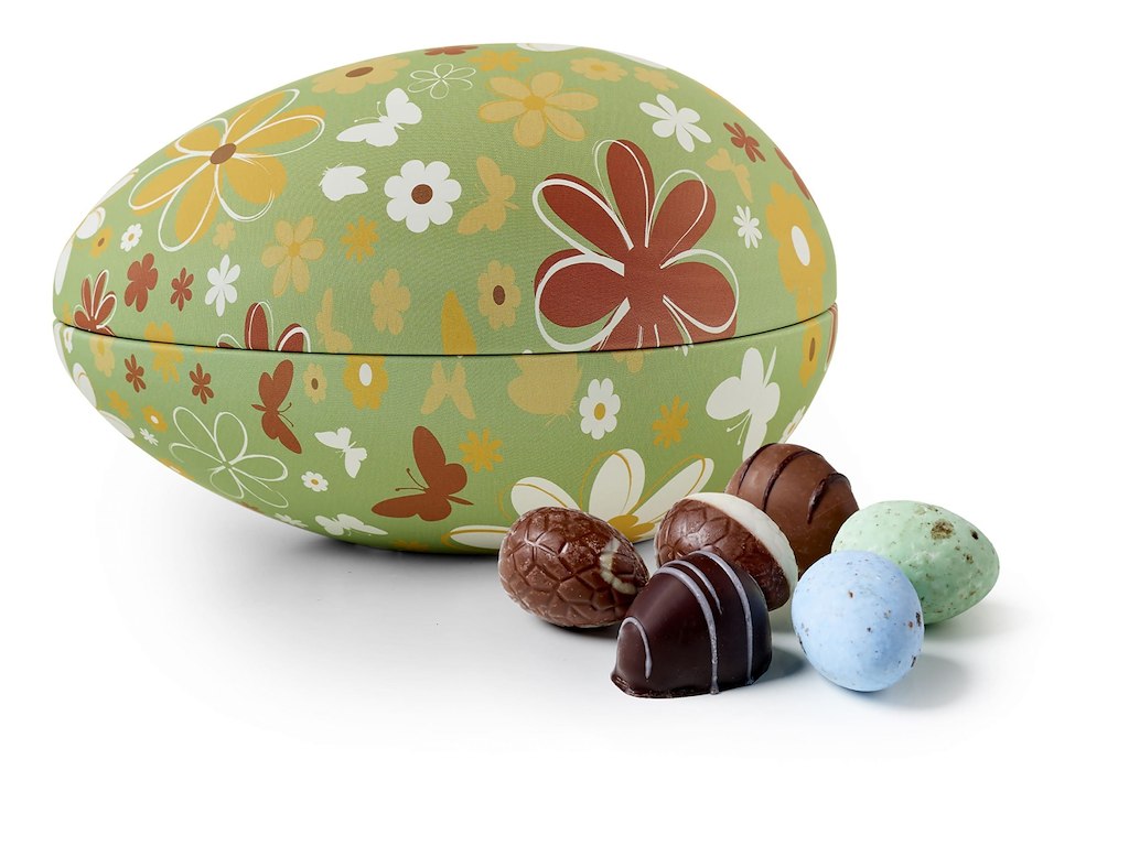 Butterflies & Flowers metalæg | Mixede påskeæg 350g.