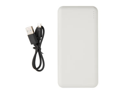 High Density 10.000 mAh lomme powerbank, hvid
