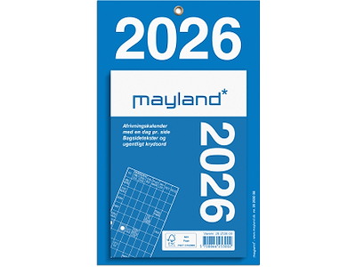 Kontorafrivningskalender m/bagsidetekst 2026