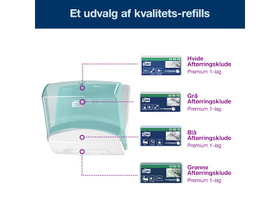 Dispenser Tork W4 654000 turkis/hvid