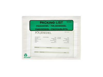 Følgeseddellomme C5 med tryk 1000 stk Green