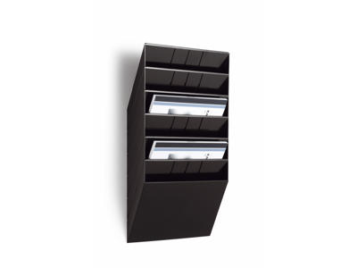 Brochureholder Flexiboxx A4 6 rum vandret sort