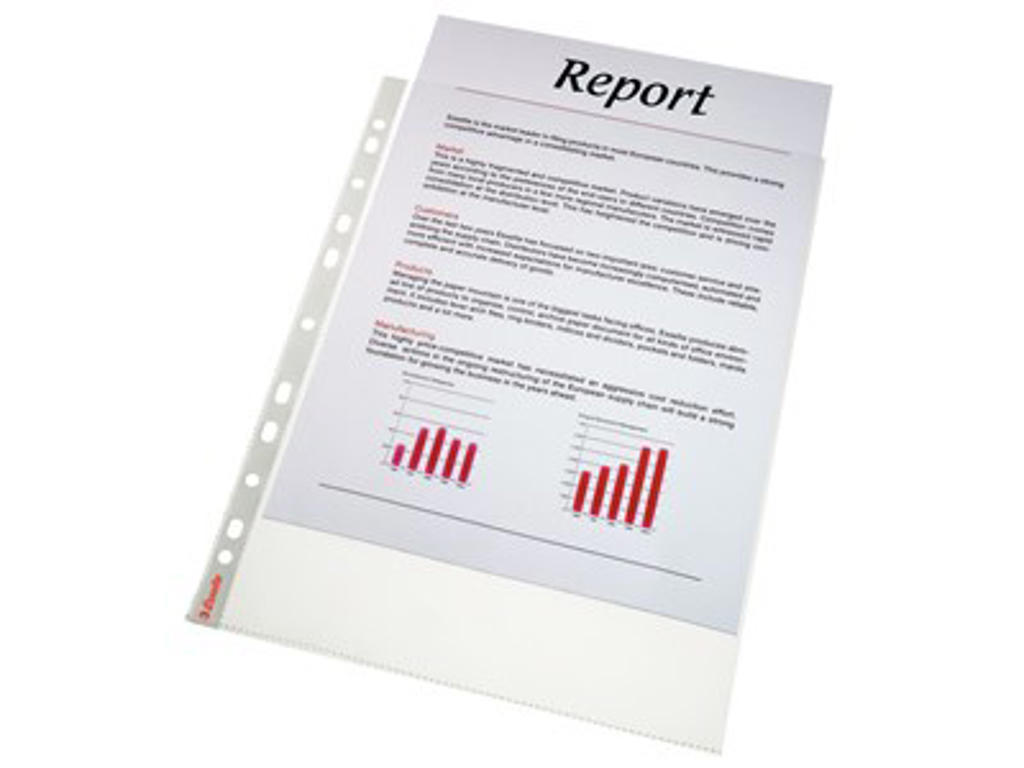 Plastlomme A4 Esselte 0,105 glasklar åben top 100 stk