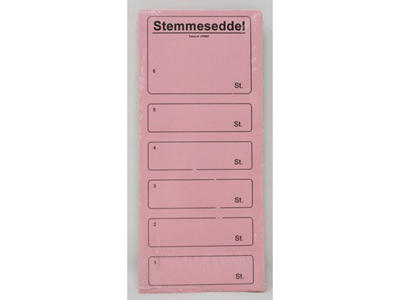 Stemmesedler 100 stk. rosa