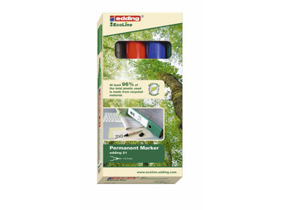 Marker Edding 21 Ecoline rund spids 4 ass