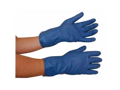 Latexhandske med velourisering XL 9-10 blå 12 par