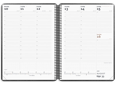 Diplomat ugekalender m/spiral sort kunstskind 2026