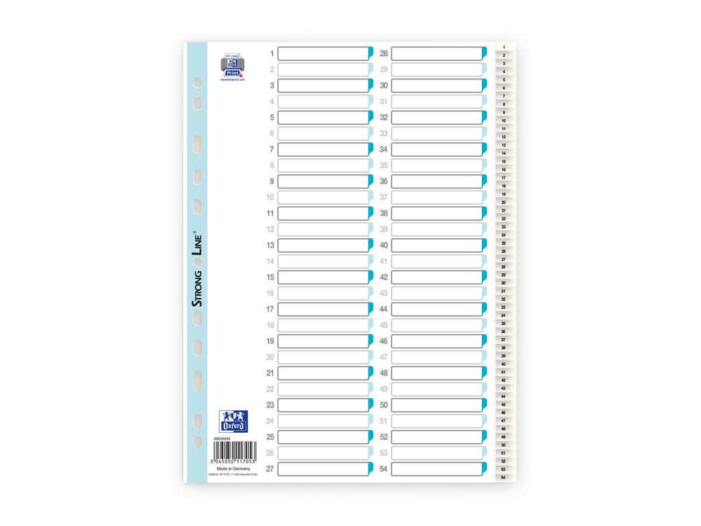 Talregister A4 Strongline 1-54 hvid