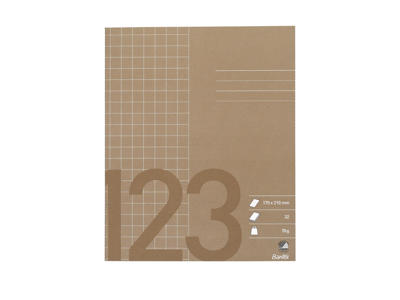 Skolehæfte 17x21 cm 10x10mm kvad brun