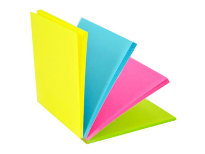 Notes 75x75 mm Neon 4 farver
