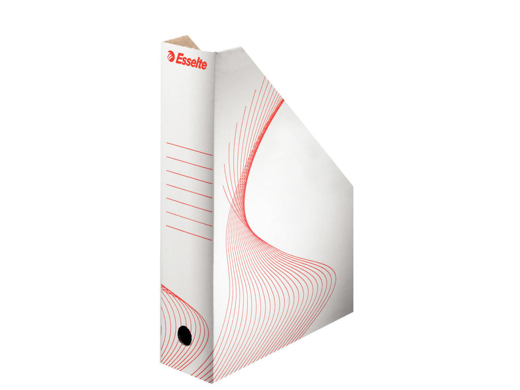 Tidsskriftsamler A4 hvid pap med rødt tryk, 322 x 254 mm