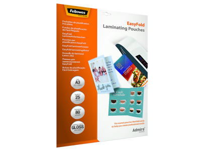 Lamineringslomme A3 80 mic foldbar 25 stk