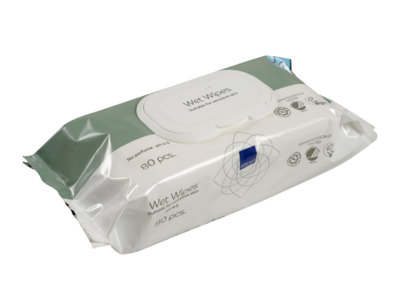 Vådserviet 18x20cm med plastlåg 80 stk