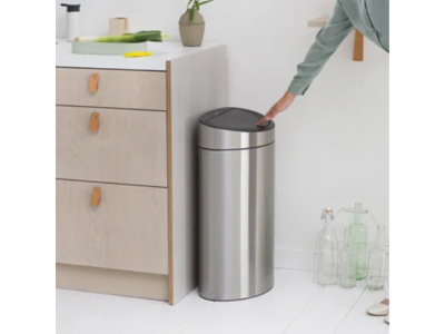 Brabantia affaldsspand med låg | Touch Bin | 10 + 23 liter | Mat stål