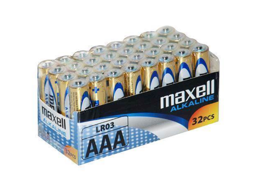 Batteri Maxell alkaline AAA LR3 32 stk