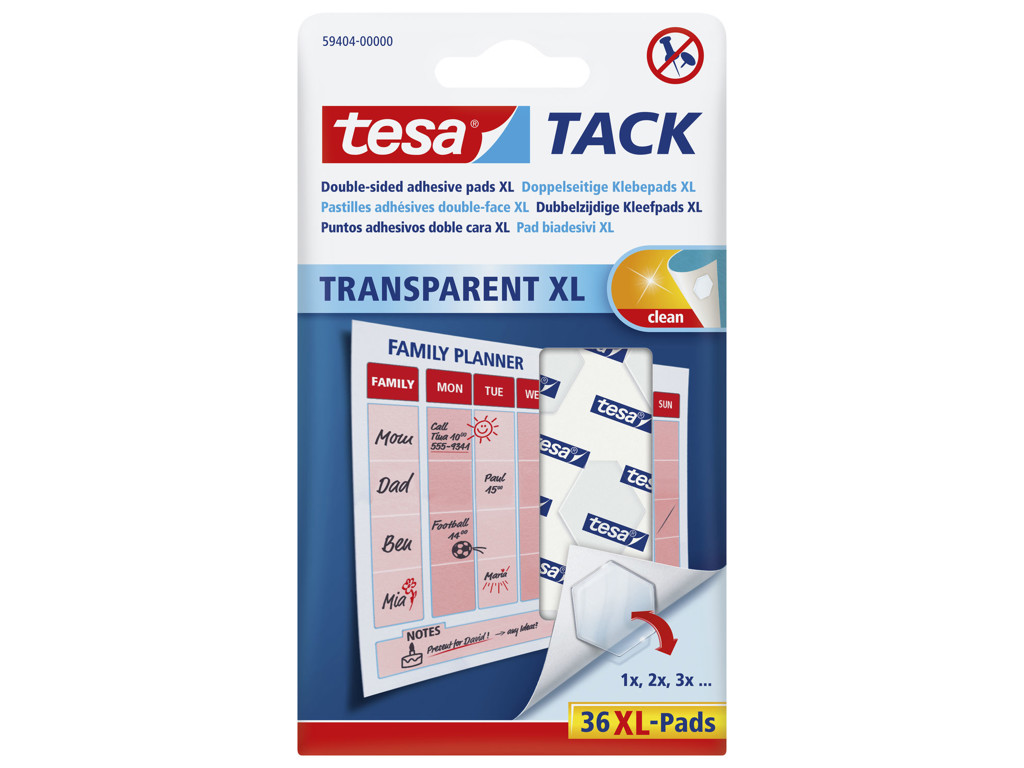 Brikker Tesa Tack XL dobb. klæb 36 stk/pk